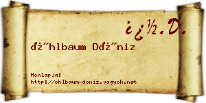 Öhlbaum Döniz névjegykártya